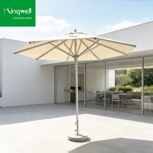 Double-Layer Wave Design Aluminum Pole White Big Umbrella Beach Market Wedding Sun Sunshade Outdoor Parasol Umbrella