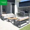 Factory Direct Kingwell Modern Commercial Outdoor Patio Furniture Aluminum Terrace Leisure Couch Balcony Sofa Set