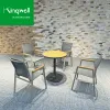 Factory Wholesale Modern Solid Wood Outdoor Garden Patio Furniture Dining Set with 4 Stackable Chairs and 1 Table for Sale