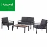Foshan Shunde Furniture Garden Patio Furniture Aluminium Lounge Outdoor Dining Sofa Set for Wholesale