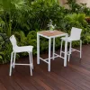 French Modern Counter Height Patio Bistro Stools Furniture Set Outdoor Garden High Aluminum Teslin Dining Bar Table and Chairs