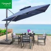 10 Ft Modern Eco Friendly Outdoor Patio Parasol Waterproof Windproof UV 50 Sun Shade Adjustable Aluminum Frame Furniture