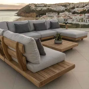 High-End Luxury Villa Patio Furniture Modern Sofa Set Solid Wood Eco-Friendly Leisure Garden Sofas for Hotels Parks Favorable