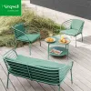 High End Outdoor Furniture Portable Aluminum Lounge Sofa Set for Rooftop Restaurant Commercial Space