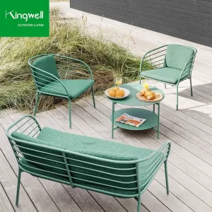 High End Outdoor Furniture Portable Aluminum Lounge Sofa Set for Rooftop Restaurant Commercial Space