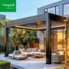 Kingwell Modern Outdoor Aluminum Pergola Waterproof Eco-Friendly Louver Roof System Garden Canopy Gazebo Outdoor