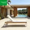 Luxury Outdoor Pool Furniture Adjustable Daybed Aluminum Stackable Sun Lounger with Wheels