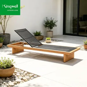 Modern Outdoor Patio Furniture Chaise Lounge Chair Balcony Swimming Pool Teak Wood Sun Loungers Beach Hotel Project