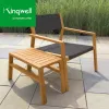 Outdoor Furniture Sets Teak Wood Chair Patio Pool Side Waterproof Wooden Fabric Outdoor Chairs