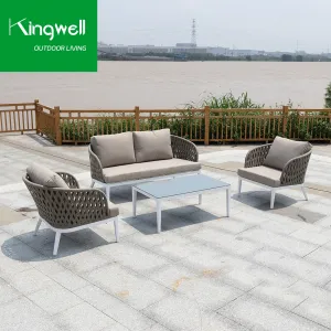 Outdoor Patio Furniture Garden Rope Sofa Set European Design Style Hot Sale with Original Supplier for Hotels
