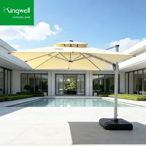 Outdoor Patio Umbrellas Parasols for Restaurant Furniture Glamping Wholesale Patio Parasol Patio Umbrella With LED