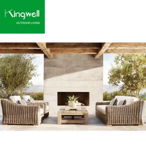 Hot Sale Modern Garden Wicker Rattan Outdoor Dining Courtyard Hotel Lounge Sofa Set Waterproof UV-Resistant