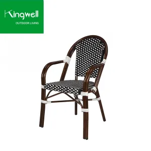 Hot Sale Restaurant Terrace Rattan Armchair Modern Design Waterproof Comfortable Outdoor Garden Chair