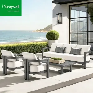 Hot Selling Contemporary Outdoor Aluminum Sofa Set Eco-Friendly Luxury Garden Lounge Courtyard Villa Hotel Terrace