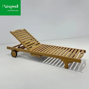 Hotel Garden Outdoor Solid Wood Waterproof Swimming Pool Chair Sun Lounger Garden Patio Sunbed Sun Loungers