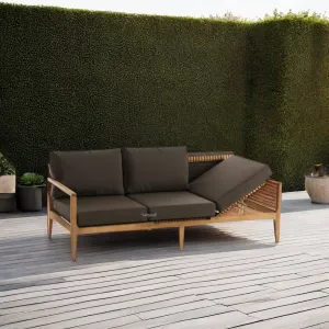 Hotel Outdoor Home Furniture Set Gazebo Balcony Waterproof Teak Wood Lounge Sofa for Patio Garden