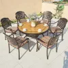 Hotel Use Backyard Garden Bistro Porch Restaurant Dining Set Furniture Outdoor Patio Cafe Cast Aluminum Round Table and Chairs