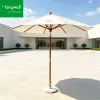 KINGWELL Modern Round Aluminum Pole Polyester Canopy Waterproof Anti-UV Outdoor Patio Umbrella for Bali Beach Dining
