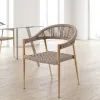 Kingwell Hot Sale Woven Rope Outdoor Stackable Wholesale Aluminum Frame Metal Patio Garden Chairs with Waterproof Cushion