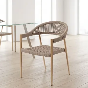 Kingwell Hot Sale Woven Rope Outdoor Stackable Wholesale Aluminum Frame Metal Patio Garden Chairs with Waterproof Cushion
