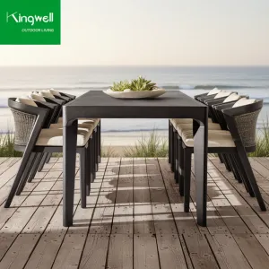 Kingwell Outdoor Leisure Aluminum Garden Table Chair Set Durable Weather-Resistant Patio Dining Furniture for Restaurant Balcony