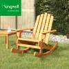 Leisure Patio Garden Furniture Rocking Adirondack Resin Balcony Outdoor Wood Adirondack Rocking Chair With Cushion