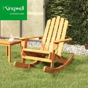 Leisure Patio Garden Furniture Rocking Adirondack Resin Balcony Outdoor Wood Adirondack Rocking Chair With Cushion