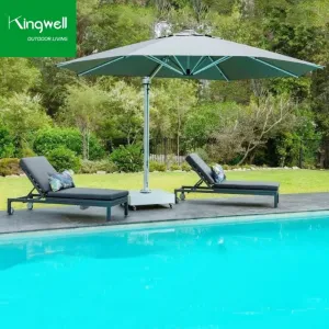 Luxury Adjustable Outdoor Swimming Pool Chaise Lounger Pool Side Aluminum Sun Loungers with Wheels