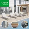 Luxury Aluminum Chaise Lounge Sunbed Stackable Outdoor Pool Beach Hotel Villa and Park Metal Material for Pool Sunbathing