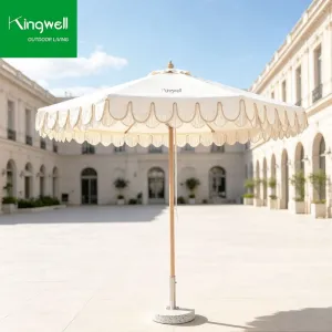 Luxury Foldable Aluminum Alloy Waterproof Patio Umbrella Garden Terrace Sun Parasol for Commercial Cafe Restaurants Courtyard