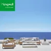 Luxury Modern All Weather Teak Wood Comfortable Outdoor Furniture Garden Sofa Set for Villas Hotels Courtyards Resorts