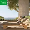 Luxury Modern Garden Furniture Set Beach Swimming Pool Chaise Lounge Chair Outdoor Solid Teak Wood Sun Lounger for Pool Park