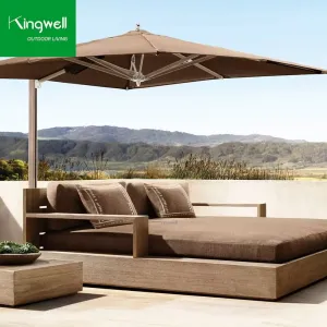 Luxury Modern Premium Foldable Portable Eco-Friendly UV Resistant Teak Wood Outdoor Furniture Chaise Lounge Durable Living Room