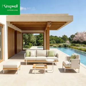 Luxury Modern Stylish Outdoor Furniture Aluminum Combination Waterproof Cushion Lounge Garden Sofa Set for Balcony Home Patio