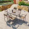 Luxury Outdoor Furniture Aluminum Garden Patio Dining Table and Chair Set Balcony Stackabe Chairs Set for Hotel Resort Villa