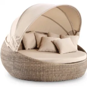 Luxury Outdoor Furniture Double Daybed with Aluminum Frame Metal Material for Patio Garden Hotel-Factory Direct Prices