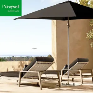 Luxury Solid Wood Outdoor Furniture Leisure Sun Lounger Modern Stackable Chaise Lounge Chairs for Hotel Patio Swimming Pool