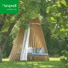 Luxury Teak Wood Terrace Garden Outdoor Furniture Pool Chaise Lounge Chairs and Daybed Sunbed for Hotels and Beach Poolsides