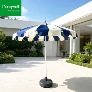 Luxury UPF 50 UV Protection Weather Resistance Edge Pagoda Sun Shade Outdoor Poolside Cafe Courtyard Beach Garden Umbrella