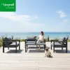 Luxury Villa Outdoor Sofa Set KD Weather Resistant Garden Patio Furniture with Aluminum Frame for Villas Outdoor Living
