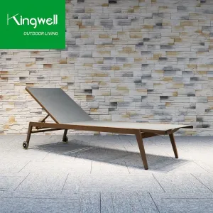 Manufactory Direct Outdoor Furniture Aluminum Daybed Hotel Patio Garden Fabric Sun Lounger Beach Bed with Original Supplier