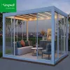 Manufacturer Wholesale Garden Furniture Pergola Aluminium Outdoor Motorized Rain Cover Louvered Pergola for Villa Outdoor