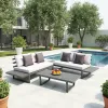 Modern Aluminum Outdoor Furniture Sets Comfortable Corner Patio L Shape Sofa Set for Courtyard Hotel Park