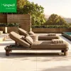 Modern Beach Outdoor Sunbed Mesh Fabric Aluminum Frame Sun Lounger Leisure Outdoor Furniture Durable UV Resistant Chaise Lounge