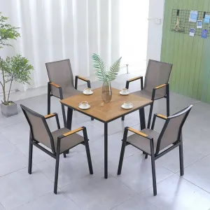 Modern Best Affordable 5 Piece Patio Porch Dining Room Set Furniture Outdoor Garden Terrace Aluminum Table and 4 Chairs on Sale