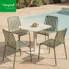 Modern Bistro Lounge Table Chair Set Durable Waterproof Lightweight Outdoor Furniture for Cafe Hotel Restaurant Patio Park