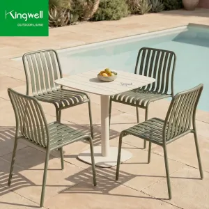 Modern Bistro Lounge Table Chair Set Durable Waterproof Lightweight Outdoor Furniture for Cafe Hotel Restaurant Patio Park