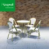 Modern Classical Style Outdoor Dining Furniture Garden Optional Color Patio Rattan Chair and Table for Living Room