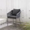 Modern Comfortable Patio Garden Cafe Dining Armchairs Furniture Outdoor Front Porch Restaurant Aluminum Rope Yard Chair for Sale
