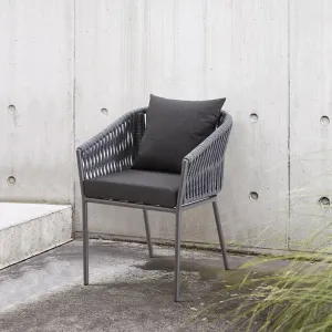 Modern Comfortable Patio Garden Cafe Dining Armchairs Furniture Outdoor Front Porch Restaurant Aluminum Rope Yard Chair for Sale